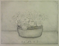 Kurt Mühlenhaupt (1921-2006): Graphik - Lithographie, "Veilchen" - Stilleben, Werk von 1985, Druck Taborpresse Berlin 1987