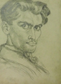 Foto 1: Abraham Palukst (1895-1926): Zeichnung - in Bleistift, Selbstporträt