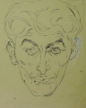 Foto 1: Abraham Palukst (1895-1926): Zeichnung - Feder mit schwarzer Tusche, Selbstporträt - Kopf en face
