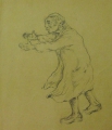 Foto 1: Abraham Palukst (1895-1926): Zeichnung - in Bleistift, Bittende Alte