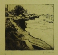 Foto 1: Wilhelm Lategahn (1882-1955): Graphik - Kaltnadelradierung, Das Ufer