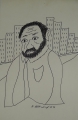 Foto 2: Willi Mühlenhaupt (1907-1977): 4er Satz Graphiken - Offsetdrucke, Doppelgesicht und Männer an Mauer und Häuserzeile, datiert 1976