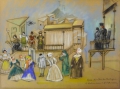 Foto 1: Hanna Hausmann-Kohlmann (1897-1984): 3er Satz Pastell-Zeichnungen, zu Theaterstücken von Shakespeare Macbeth / Wie es euch gefällt / Komödie der Irrungen, datiert auf 1968, Dresden