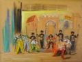 Foto 3: Hanna Hausmann-Kohlmann (1897-1984): 3er Satz Pastell-Zeichnungen, zu Theaterstücken von Shakespeare Macbeth / Wie es euch gefällt / Komödie der Irrungen, datiert auf 1968, Dresden