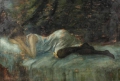 Foto 1: Öl Gemälde: impressionistisches Bild liegende Frau, um 1900, wohl Signatur Sartry