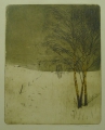 Ernst Friedrich Eichler (1850-1895) attr.: Graphik - Farbradierung, "Winterlandschaft"