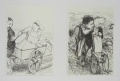 Foto 5: Johannes Grützke (* 1937): auf 5 Blättern 8 Graphiken - Lithographien (3 Doppelblätter), aus Bildserie, Drucke von 1987-1994