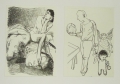 Foto 5: Johannes Grützke (* 1937): auf 5 Blättern 7 Graphiken - Lithographien (2 Doppelblätter), aus Bildserie, Drucke von 1987-1991