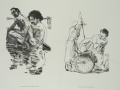 Foto 1: Johannes Grützke (* 1937): auf 5 Blättern 8 Graphiken - Lithographien (3 Doppelblätter), aus Bildserie, Drucke von 1985-1990