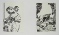 Foto 1: Johannes Grützke (* 1937): auf 7 Blättern 9 Graphiken - Lithographien (2 Doppelblätter), aus Bildserie, Drucke von 1987-1994