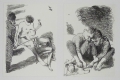 Foto 2: Johannes Grützke (* 1937): auf 7 Blättern 9 Graphiken - Lithographien (2 Doppelblätter), aus Bildserie, Drucke von 1987-1994