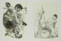 Foto 4: Johannes Grützke (* 1937): auf 7 Blättern 9 Graphiken - Lithographien (2 Doppelblätter), aus Bildserie, Drucke von 1987-1994