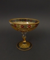 Jugendstil Glas Fußschale, um 1910/15, Haida - Julius Mühlhaus oder Hermann Pautsch