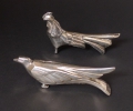 Foto 2: Edouard-Marcel Sandoz (1881-1971): 6er Satz Art Deco Messerbänkchen - Tierfiguren, versilbertes Metall, um 1930, Gallia Christofle