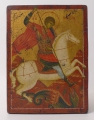 Ikone, "Drachentöter Hl. Georg", 19. Jahrhundert, griechisch, Tempera auf Gold