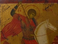 Foto 3: Ikone, Drachentöter Hl. Georg, 19. Jahrhundert, griechisch, Tempera auf Gold