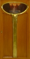 Foto 3: Victor Horta (1861-1947) attr.: Jugendstil Schrank / Salonmöbel, um 1910, in Rüster, mit Öl-Gemälde in Anlehnung an Arnold Böcklin
