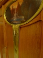 Foto 6: Victor Horta (1861-1947) attr.: Jugendstil Schrank / Salonmöbel, um 1910, in Rüster, mit Öl-Gemälde in Anlehnung an Arnold Böcklin