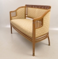 Foto 2: Josef Maria Olbrich (1867-1908) attr.: Jugendstil Sofa / Zweisitzer, wohl Darmstadt, um 1900, in Mahagoni