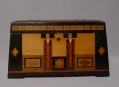 Foto 4: Konische intarsierte Jugendstil Holz-Schatulle, wohl Darmstadt, mit Brandstempel RW