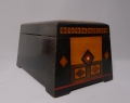 Foto 6: Konische intarsierte Jugendstil Holz-Schatulle, wohl Darmstadt, mit Brandstempel RW