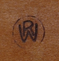 Foto 7: Konische intarsierte Jugendstil Holz-Schatulle, wohl Darmstadt, mit Brandstempel RW