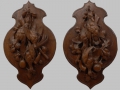 Foto 9: Ein Paar große Jagd-Wandappliken / Stilleben-Reliefs, 19. Jahrhundert, Nussbaum geschnitzt