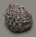 Foto 2: Ring, 1. Hälfte 20. Jahrhundert, 925er Sterlingsilber, mit Aquamarinen und Markasiten