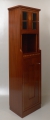 Foto 2: Jugendstil Pfeilerschrank / Beistellmöbel, um 1910, in Streifen-Mahagoni, mit Intarsienlegung