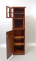 Foto 3: Jugendstil Pfeilerschrank / Beistellmöbel, um 1910, in Streifen-Mahagoni, mit Intarsienlegung