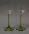 Johann Vincenz Cissarz (1873-1942): 2er Satz Jugendstil Likörgläser, um 1905, Ausführung Rheinische Glashütten AG Köln-Ehrenfeld