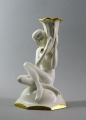 Foto 2: Art Deco Keramik Kerzenständer, Akt mit Füllhorn, Made in Czechoslovakia