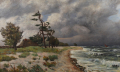 Foto 2: Wilhelm Facklam (1893-1972): Öl-Gemälde, Herbststurm an der See, datiert 1923