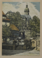 Kurt Mücke (1885-1940): große Grafik - Farbradierung, "Sondershausen Schloss"