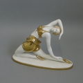 Art Deco Porzellan-Plastik, Ausdruckstänzerin, Sitzendorf (Thüringen), um 1930
