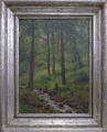Max Asperger (1864-1924): Öl-Gemälde, Landschaftsbild "Felsental", Weimarer Malerschule