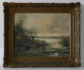 Cornelis de Bruin (1870-1940): Gemälde, Öl auf Leinwand, Landschaftsbild, Holland