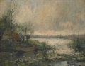 Foto 2: Cornelis de Bruin (1870-1940): Gemälde, Öl auf Leinwand, Landschaftsbild, Holland